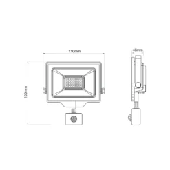 Noxion LED Strålkastare Beamy G3.1 Svart 20W 2200lm 100D - 840 Kallvit | IP44 - Rörelse- och Ljussensor - Symmetrisk