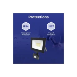 Noxion LED Strålkastare Beamy G3.1 Svart 20W 2200lm 100D - 840 Kallvit | IP44 - Rörelse- och Ljussensor - Symmetrisk