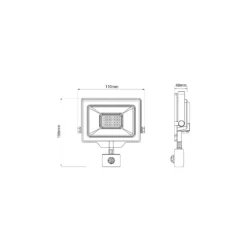 Noxion LED Strålkastare Beamy G3.1 Svart 20W 2200lm 100D - 840 Kallvit | IP44 - Rörelse- och Ljussensor - Symmetrisk
