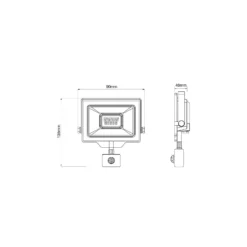 Noxion LED Strålkastare Beamy G3 10W 1100lm 100D - 840 Kallvit | IP44 - Rörelse- och Ljussensor - Symmetrisk