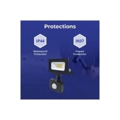 Noxion LED Strålkastare Beamy G3 10W 1100lm 100D - 840 Kallvit | IP44 - Rörelse- och Ljussensor - Symmetrisk