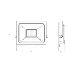 Noxion LED Strålkastare Beamy G3.1 Svart 30W 3300lm 110D - 830 Varm Vit | IP65 - Symmetrisk