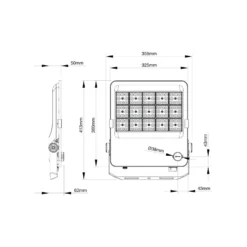 Noxion LED Strålkastare ProBeam V2.0 130W 18200lm 60D - 830-840-865 CCT | IP66 - Symmetrisk