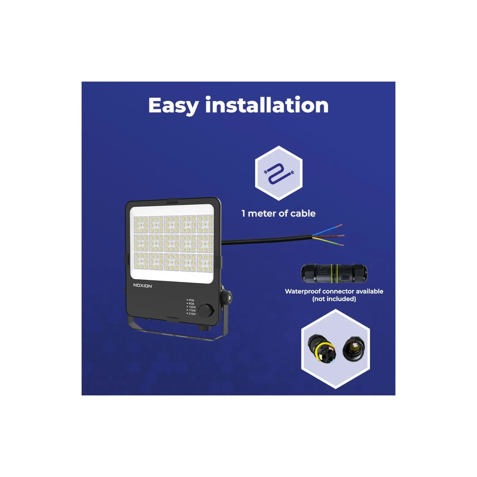 Noxion LED Strålkastare ProBeam V2.0 170W 23800lm 60D - 830-840-865 CCT | IP66 - Symmetrisk