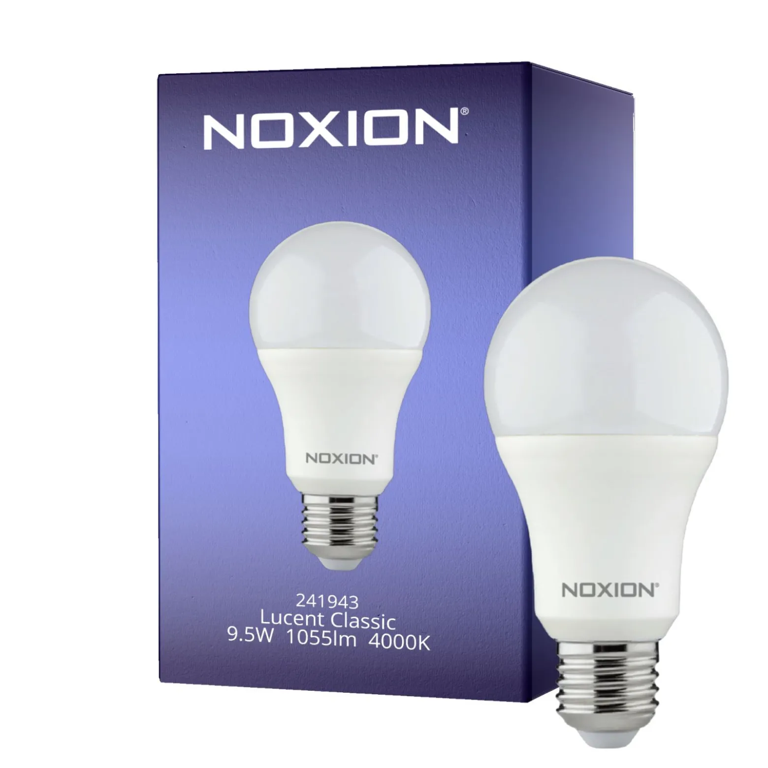 Noxion Lucent Classic LED E27 Päron Matt 9.5W 1055lm - 840 Kallvit | Ersättare 75W