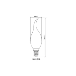 Noxion Lucent LED E14 Bøyd spiss Kronljus Filament Klar 4.5W 470lm - 827 Extra Varm Vit | Dimbar - Ersättare 40W