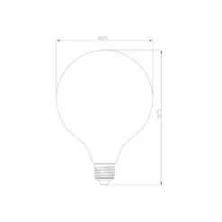 Noxion Lucent LED E27 Globe Filament Ambar 125mm 7.2W 630lm - 822 Extra Varm Vit | Ersättare 60W
