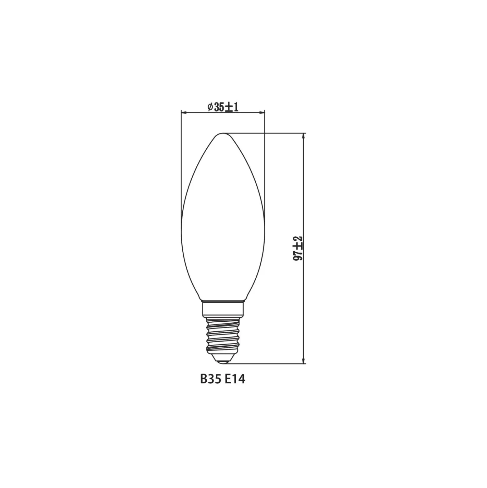 Noxion Lucent LED E14 Kronljus Filament Klar 2.5W 250lm - 827 Extra Varm Vit | Ersättare 25W