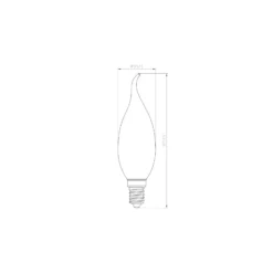 Noxion Lucent LED E14 Kronljus Filament Ambar BA35 4.5W 400lm - 822 Extra Varm Vit | Dimbar - Ersättare 35W