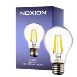 Noxion Lucent LED E27 Päron Filament Klar 7W 806lm - 840 Kallvit | Ersättare 60W