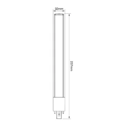 Noxion Lucent PL-S LED 6W - 830 Varm Vit | 2-Stift - Ersättare 11W