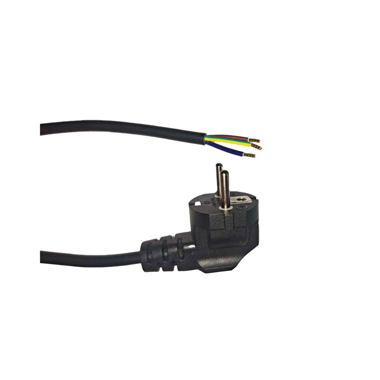 Noxion Power Strömkabel Svart - Schuko Europlug + Öppna ändar - 3m - 3 pole 0,75mm2