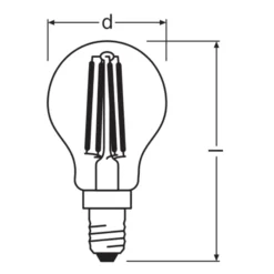 Osram Classic LED E14 Boll Filament Klar 5.9W 806lm - 827 Extra Varm Vit | Dimbar - Ersättare 60W