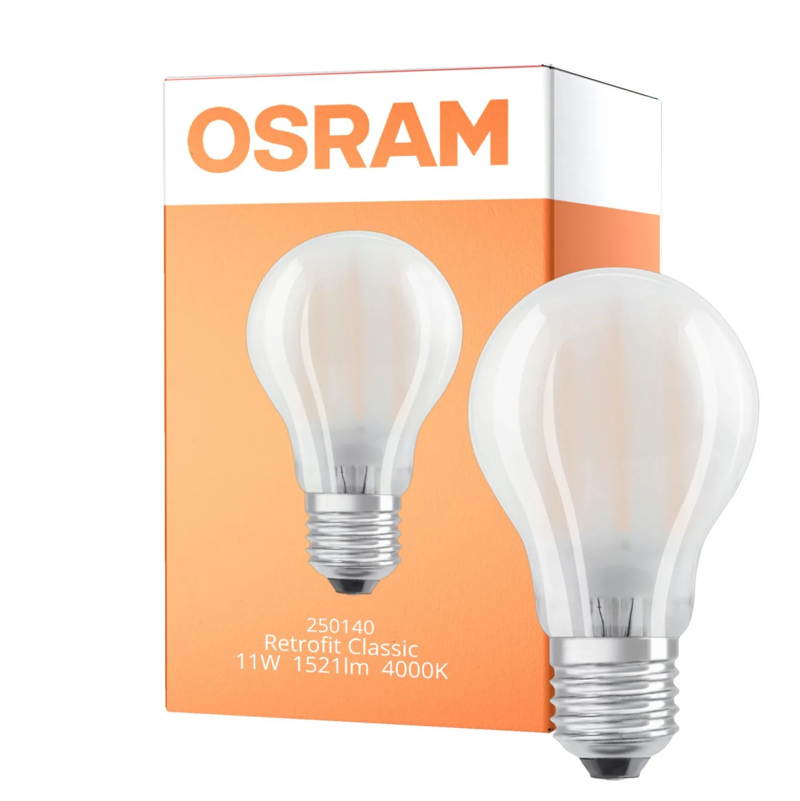 Osram Classic LED E27 Päron Filament Matt 11W 1521lm - 840 Kallvit | Ersättare 100W