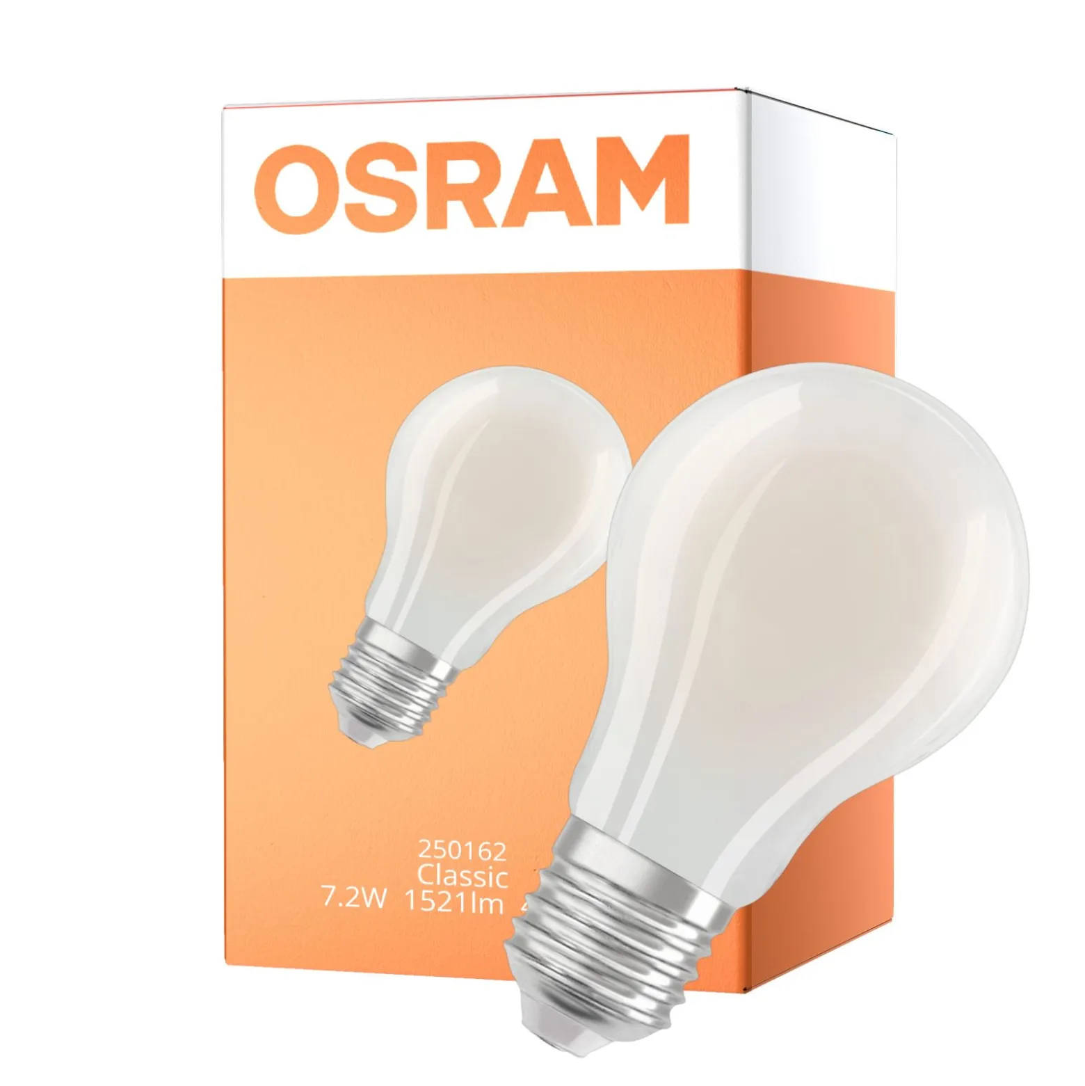 Osram Classic LED E27 Päron Filament Matt 7.2W 1521lm Ultra Efficiency - 840 Kallvit | Ersättare 100W