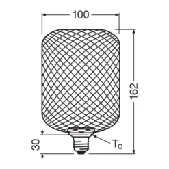 Osram Decor Platt Lamp In Metall Armatur LED E27 Special Matt Svart 3.5W 300lm - 827 Extra Varm Vit | Ersättare 25W