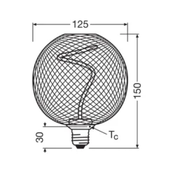 Osram Decor Spiral E27 Globe Filament Klar 3.5W 130lm - 818 Extra Varm Vit | Dimbar - Ersättare 15W