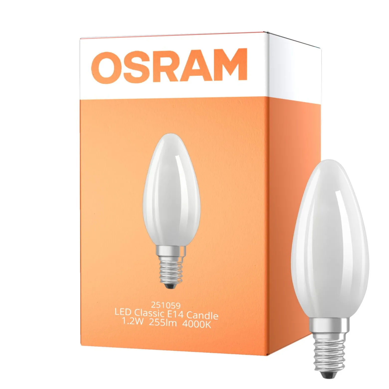 Osram LED Classic E14 Kronljus Filament Matt 1.2W 255lm - 840 Kallvit | Ersättare 25W