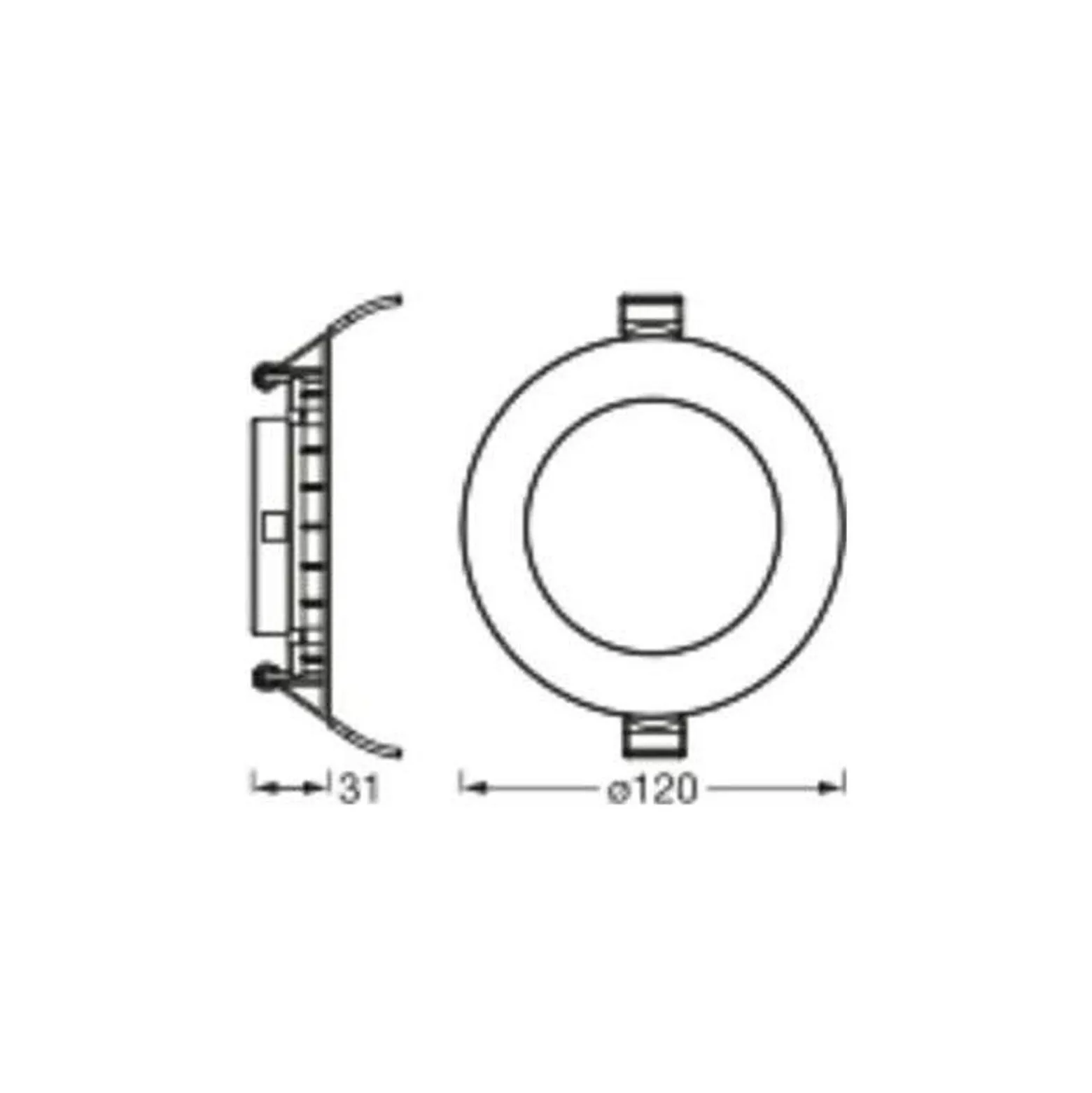Osram LED Downlight Recess Slim Vit 8W 550lm 110D - 830 Varm Vit | Utskärning 120mm
