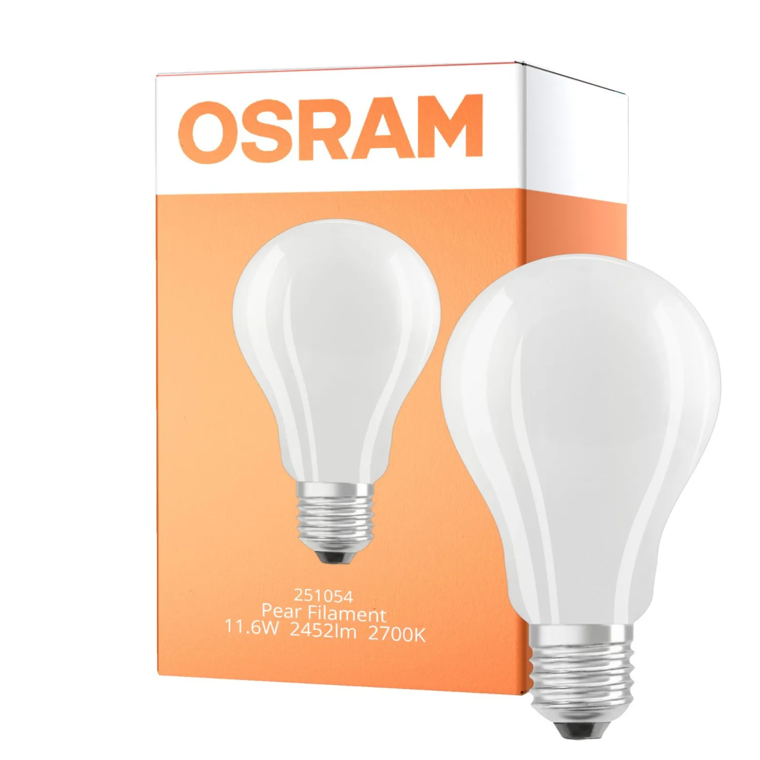 Osram LED Lamps E27 Päron Filament Matt 11.6W 2452lm - 827 Extra Varm Vit | Ersättare 150W