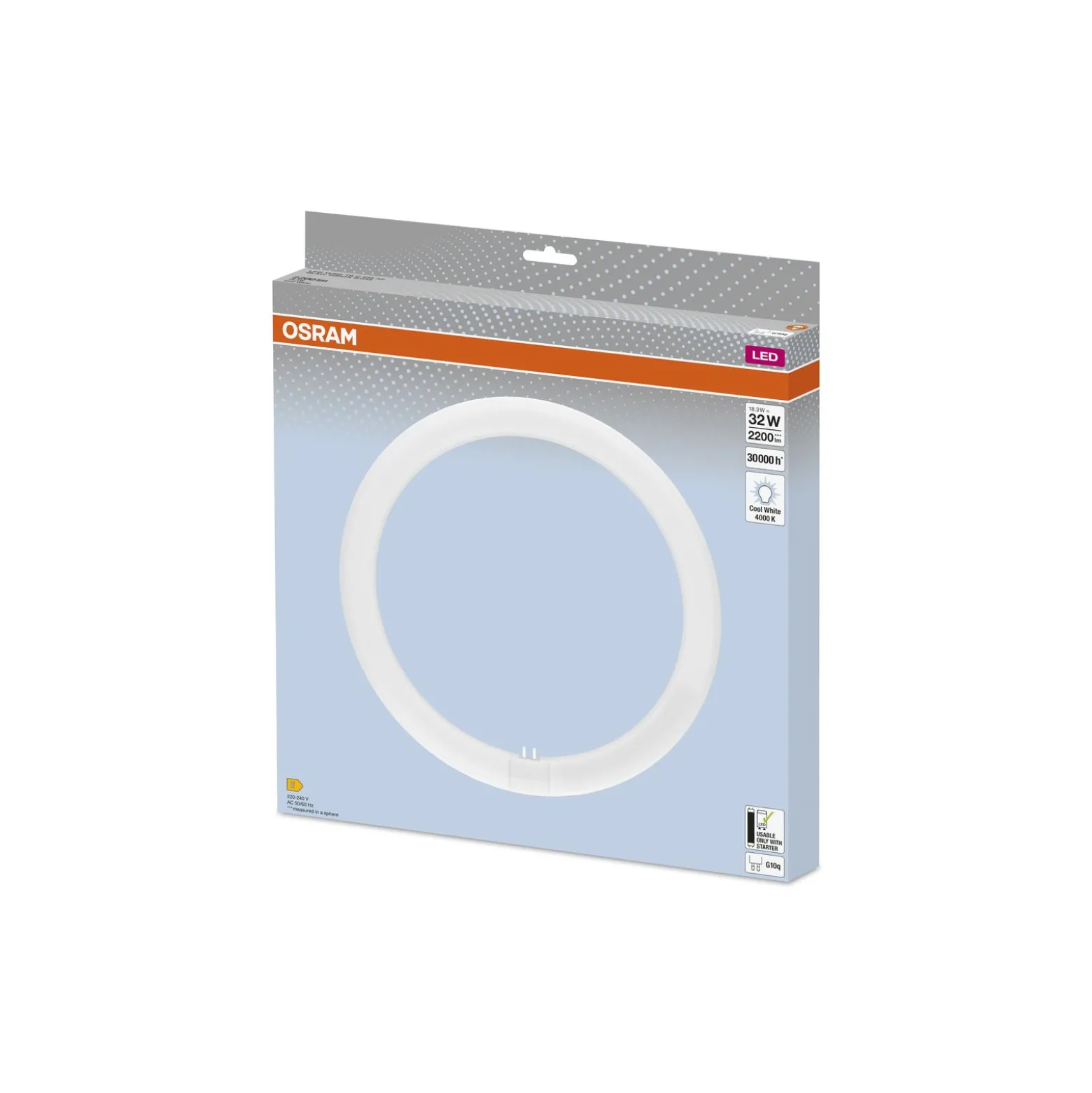 Osram LED Rör T9 Cirkulär (EM/Mains) 18.3W 2200lm - 840 Kallvit | Ersättare 32W