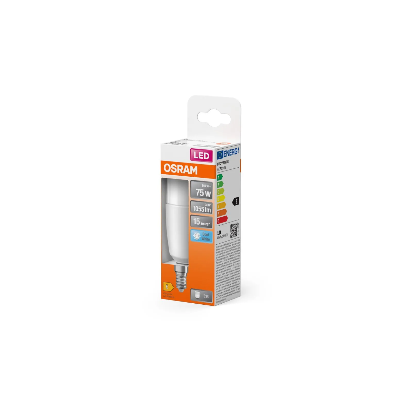 Osram LED Star Classic E14 Linear Matt 9W 1050lm - 840 Kallvit | Ersättare 75W