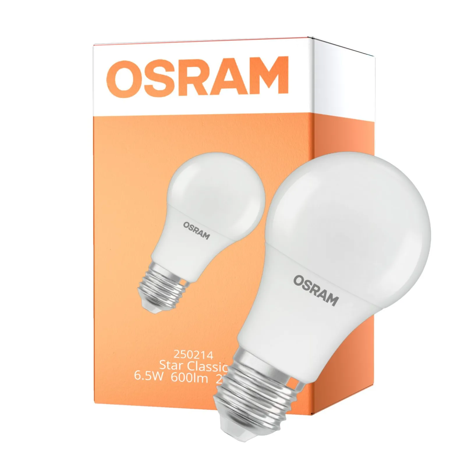 Osram LED Star Classic E27 Päron Matt 6.5W 600lm - 827 Extra Varm Vit | Ersättare 45W