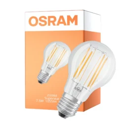 Osram LED Superstar E27 Päron Filament Klar 7.5W 1055lm - 940 Kallvit | Bästa Färgåtergivning - Dimbar - Ersättare 75W
