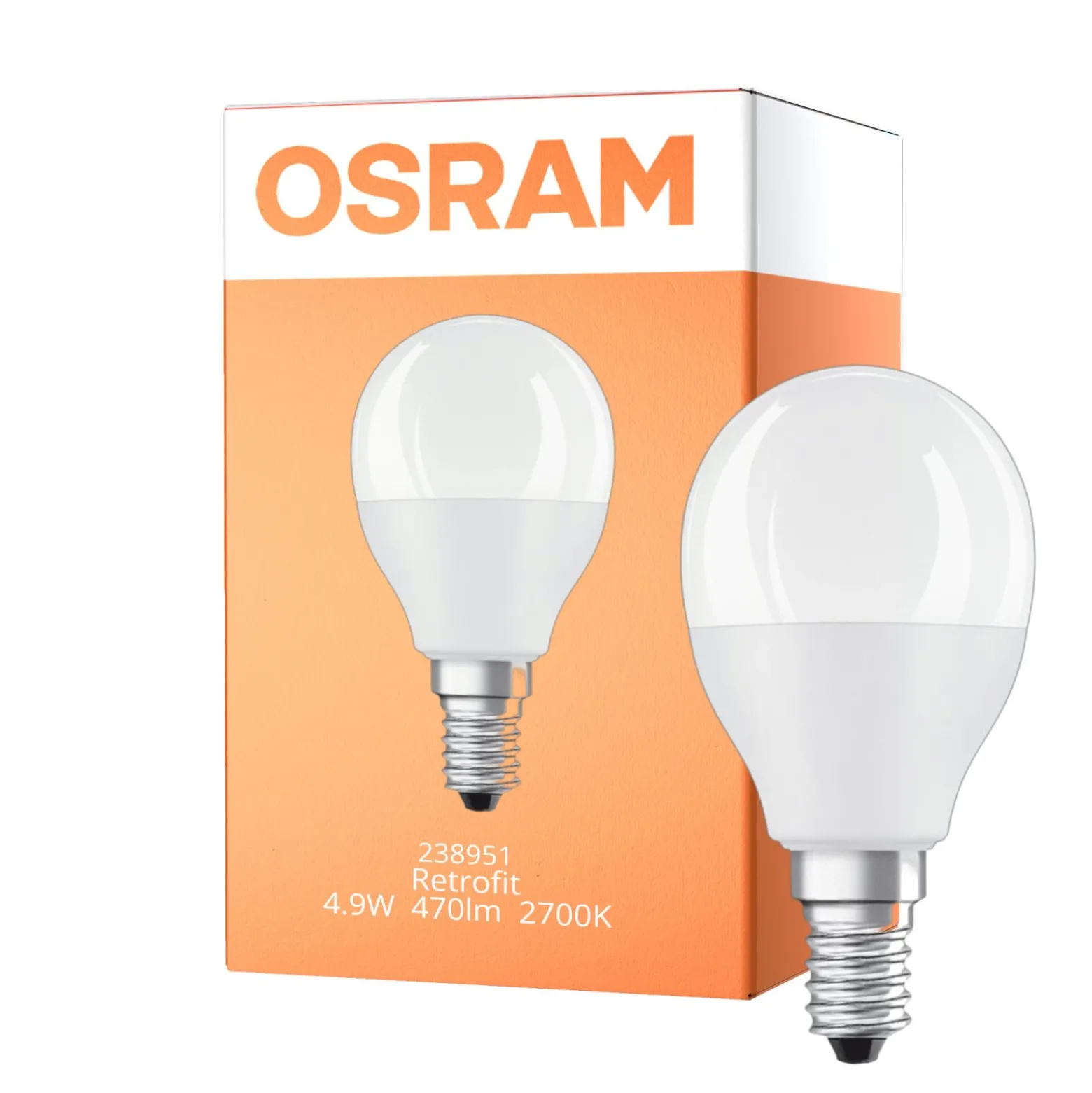 Osram Retrofit LED E14 Boll Matt 4.9W 470lm - 827 Extra Varm Vit | RGBW - Dimbar - Fjärrkontroll - Ersättare 40W