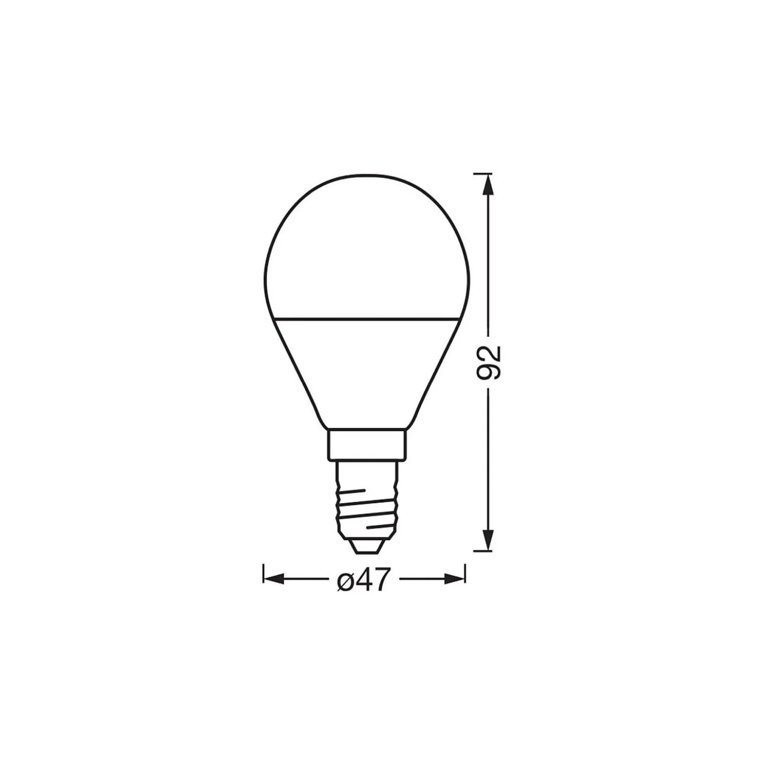 Osram Smart+ Matter Classic LED E14 Päron Matt 4.9W 470lm - 827-865 Justerbar Vit | Dimbar - Ersättare 40W