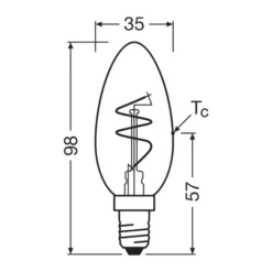 Osram Vintage 1906 LED Classic Slim E14 Kronljus Filament Guld 3.5W 300lm - 922 Extra Varm Vit | Bästa Färgåtergivning - Dimbar - Ersättare 25W