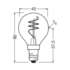 Osram Vintage 1906 LED Classic Slim E14 Päron Filament Klar 4.6W 470lm - 927 Extra Varm Vit | Bästa Färgåtergivning - Dimbar - Ersättare 40W