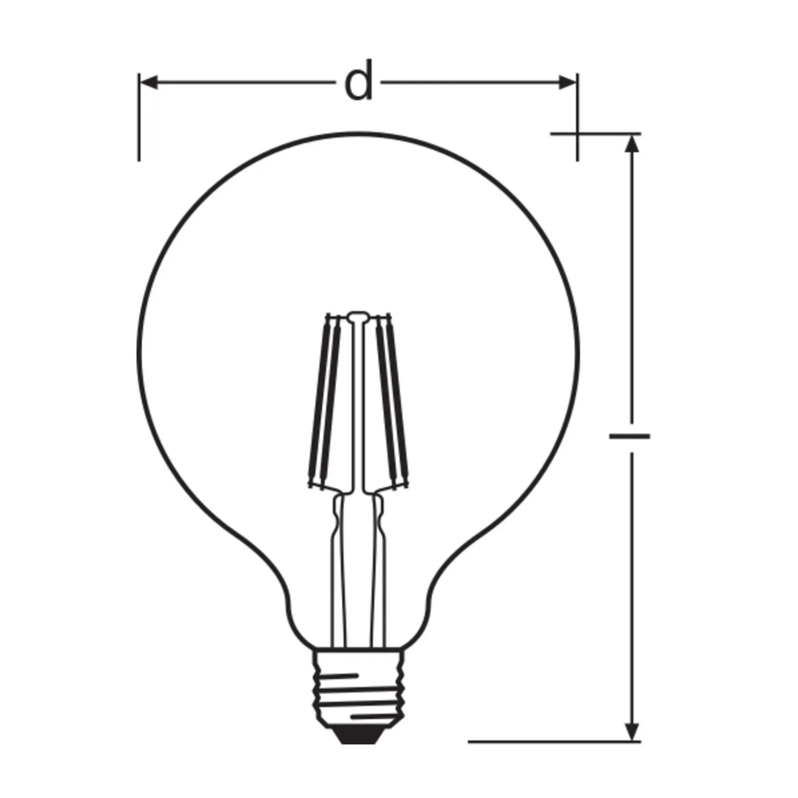 Osram Vintage 1906 LED E27 Globe Filament Guld 125mm 6.5W 650lm - 824 Extra Varm Vit | Dimbar - Ersättare 50W