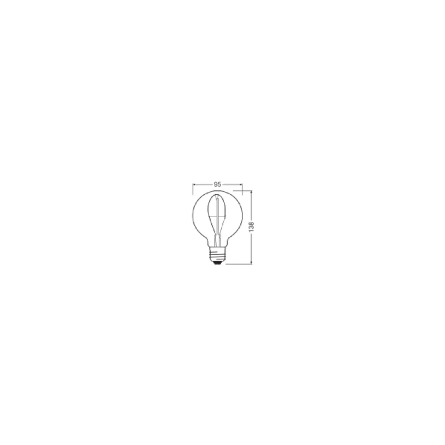 Osram Vintage 1906 LED E27 Globe Filament Smokey 95mm 3.4W 100lm - 818 Extra Warm White