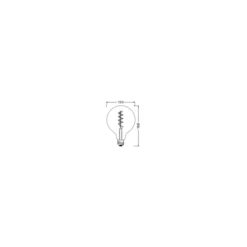 Osram Vintage 1906 LED E27 Globe Filament Smoke 125mm 5W 140lm - 818 Extra Varm Vit | Ersättare 15W