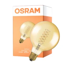 Osram Vintage 1906 LED E27 Globe Filament Gold 125mm 4.8W 420lm - 822 Extra Warm White | Dimmable