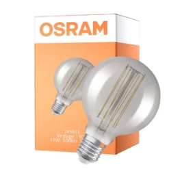 Osram Vintage 1906 LED E27 Globe Filament Smokey 95mm 11W 500lm - 818 Extra Warm White | Dimmable