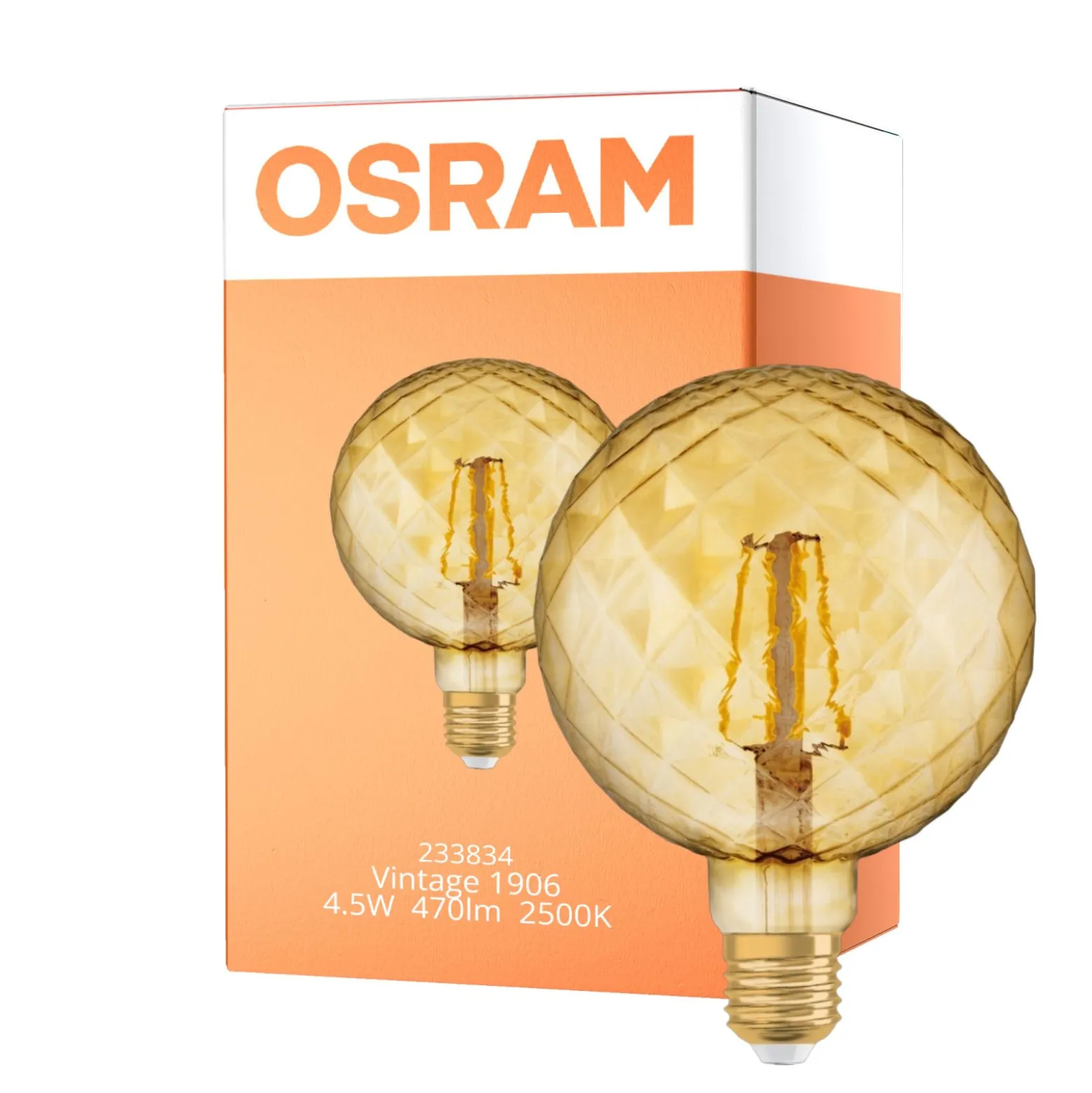 Osram Vintage 1906 LED E27 Pine Filament Guld 4.5W 470lm - 825 Extra Varm Vit | Ersättare 40W