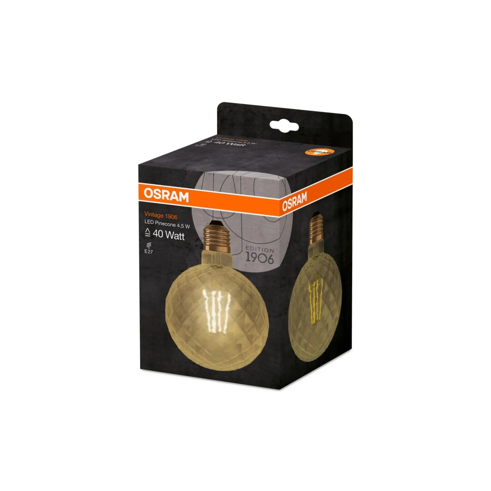 Osram Vintage 1906 LED E27 Pine Filament Guld 4.5W 470lm - 825 Extra Varm Vit | Ersättare 40W