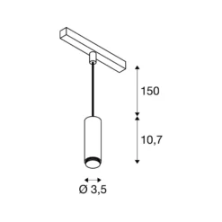 SLV Lalu Pendellampa Aluminium Svart 8W 700lm - 930 Varm Vit | Bästa Färgåtergivning - Dali Dimbar