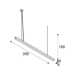 SLV Q-Line Pendellampa Aluminium Vit 93W 4600lm - 940 Kallvit | Bästa Färgåtergivning - UGR<11 - Dimbar