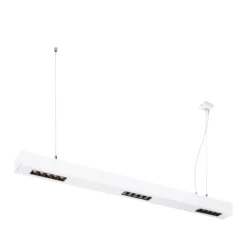 SLV Q-Line Pendellampa Aluminium Vit 46W 2100lm - 930 Varm Vit | Bästa Färgåtergivning - UGR<11 - Dimbar