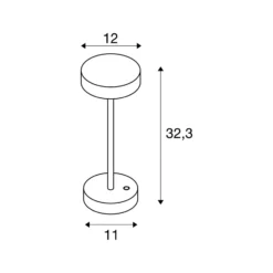 SLV Vinolina Bordslampa Aluminium Svart 2.2W 130lm - 827-830 CCT | IP54 - Touchdimmerbar