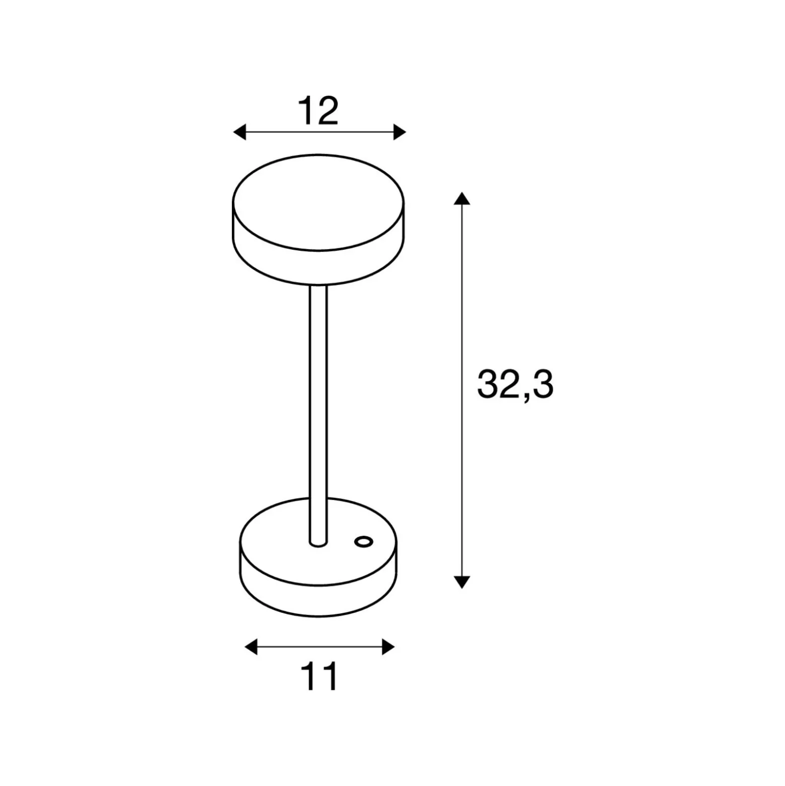 SLV Vinolina Bordslampa Aluminium Svart 2.2W 130lm - 827-830 CCT | IP54 - Touchdimmerbar