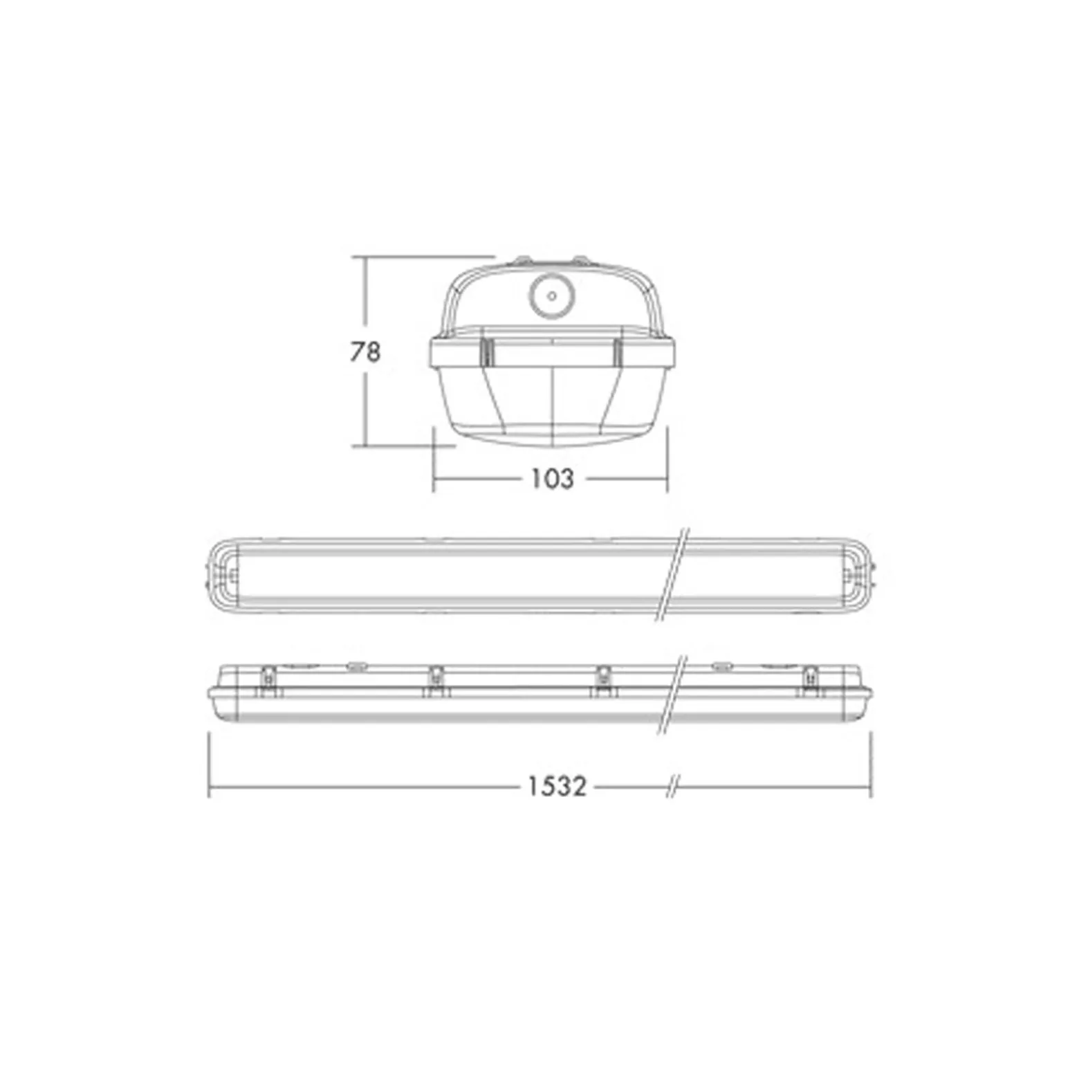 THORNeco LED Allmänbruksarmatur Vattentät Julie 55W 6300lm - 840 Kallvit | 150cm - 3 Timmar Nödbelysning