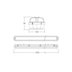 THORNeco LED Allmänbruksarmatur Vattentät Julie 38W 4200lm - 840 Kallvit | 120cm - Rörelse- Och Ljussensor