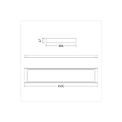 THORNeco LED Panel Roxy 43W 5450lm - 840 Kallvit | 150x30cm - UGR <19 - Dimbar