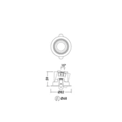 THORNeco LED Spot LILY Svart 6W 600lm 60D - 930 Varm Vit | 82mm - Utskärning 68mm - IP44 - Bästa färgåtergivning - Dimbar