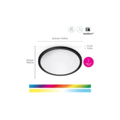 WiZ Smart LED Taklampa SuperSlim Svart 22W 2600lm - 922-950 Justerbar Vit + RGB | IP20 - Bästa Färgåtergivning - Wifi Dimbar